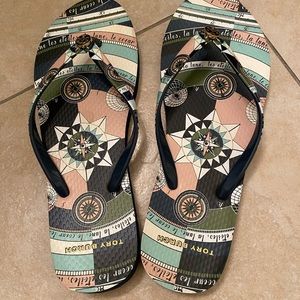 Tory Burch flip flops, size 8.